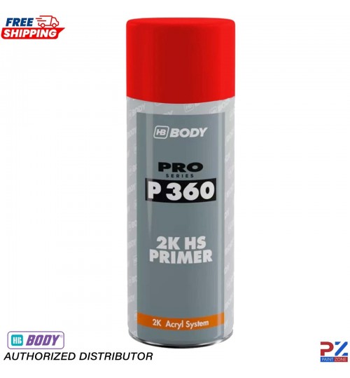 HB Body P360 2K HS Red Primer Spray 400ml – Automotive High Build Aerosol